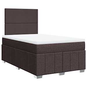 Box spring postel s matrací tmavě hnědá 120x200 cm textil - obrázek 2