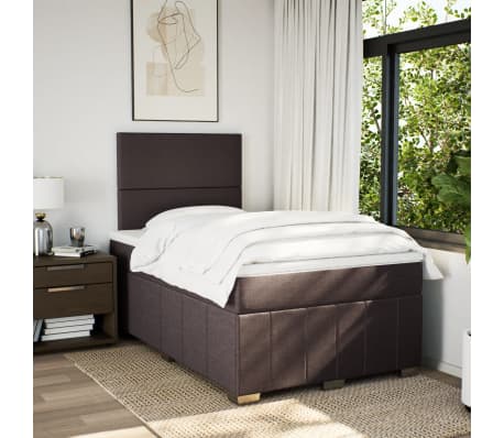vidaXL Sommier &agrave; lattes de lit avec matelas Marron fonc&eacute; 120x200 cm