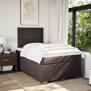 Box spring postel s matrací tmavě hnědá 120x200 cm textil - obrázek 3