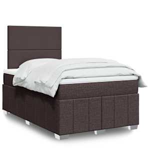 Box spring postel s matrací tmavě hnědá 120x200 cm textil - obrázek 1