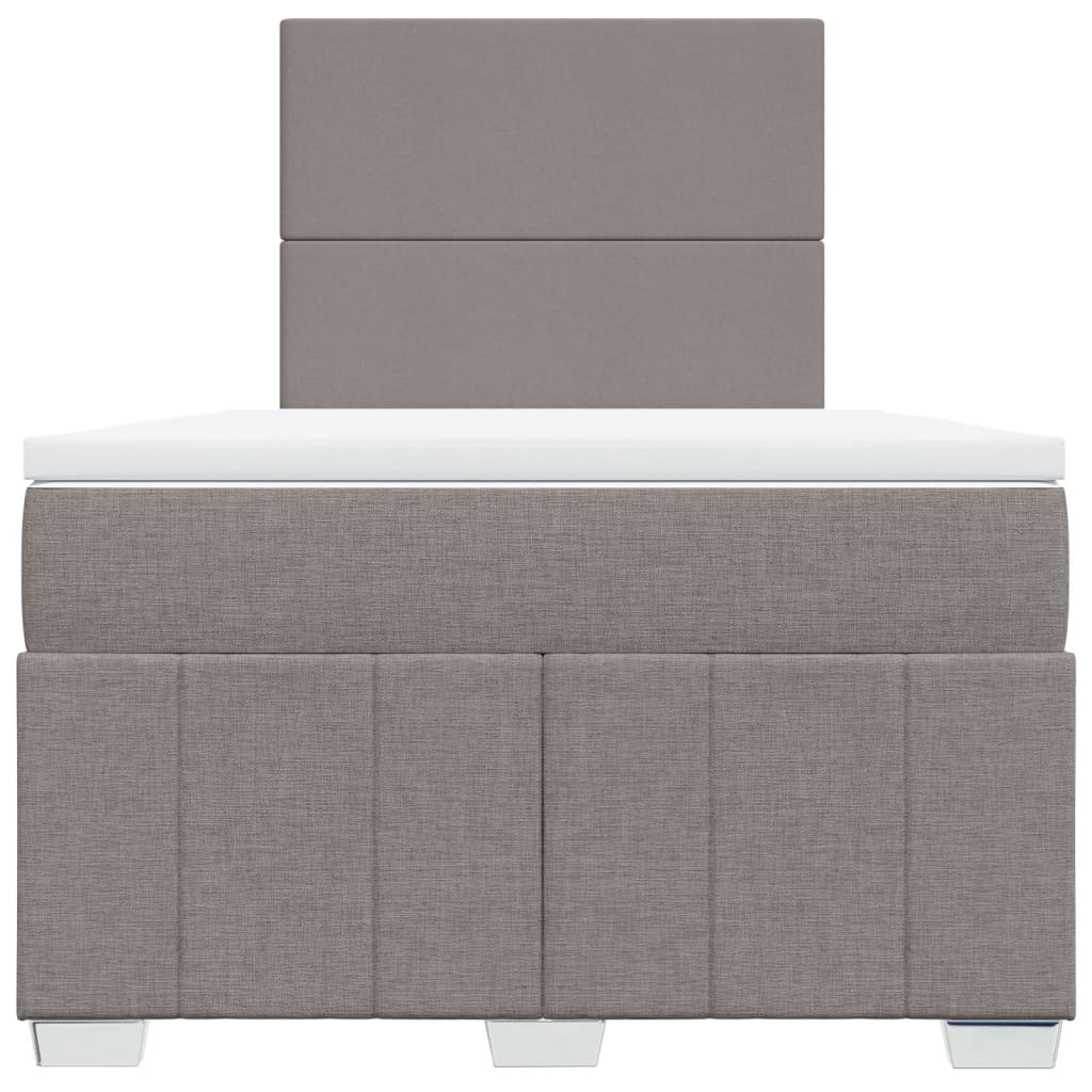 vidaXL Boxspring met matras stof taupe 120x200 cm, foto 4
