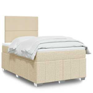 Box spring postel s matrací krémová 120x200 cm textil - obrázek 1