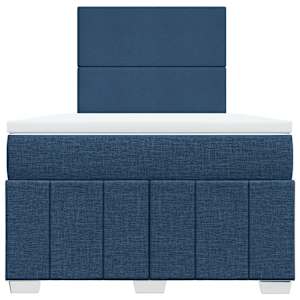 Box spring postel s matrací modrá 120x200 cm textil - obrázek 4