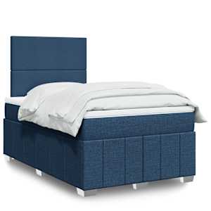 Box spring postel s matrací modrá 120x200 cm textil - obrázek 1