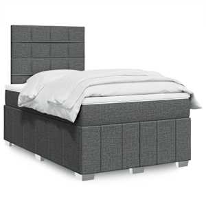 Box spring postel s matrací tmavě šedá 120x200 cm textil - obrázek 1