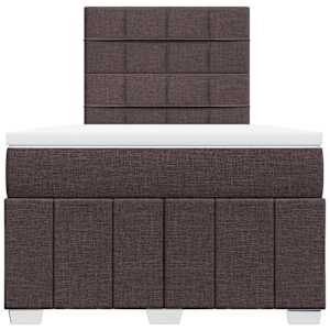 Box spring postel s matrací tmavě hnědá 120x200 cm textil - obrázek 4