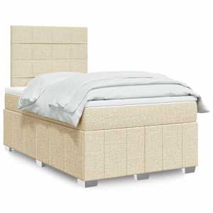 Box spring postel s matrací krémová 120x200 cm textil - obrázek 1