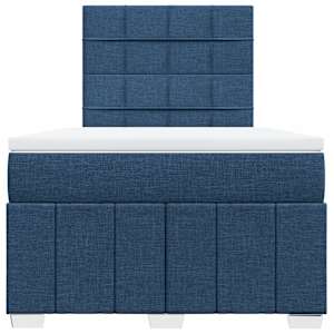 Box spring postel s matrací modrá 120x200 cm textil - obrázek 4