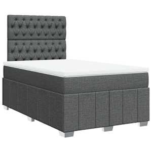 Box spring postel s matrací tmavě šedá 120x200 cm textil - obrázek 2