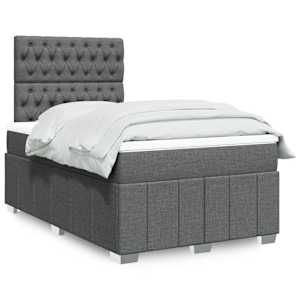 Box spring postel s matrací tmavě šedá 120x200 cm textil - obrázek 1