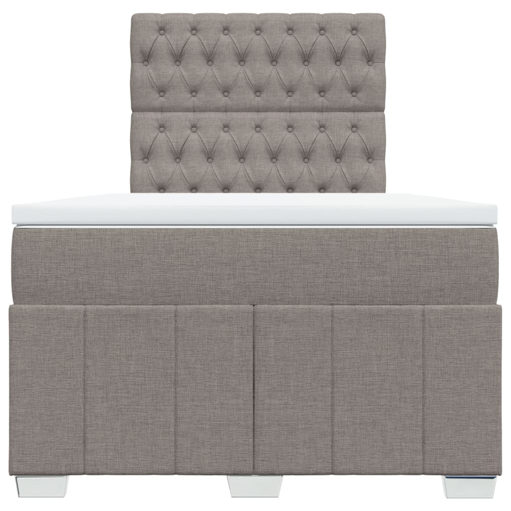 vidaXL Boxspring met matras stof taupe 120x200 cm, foto 4