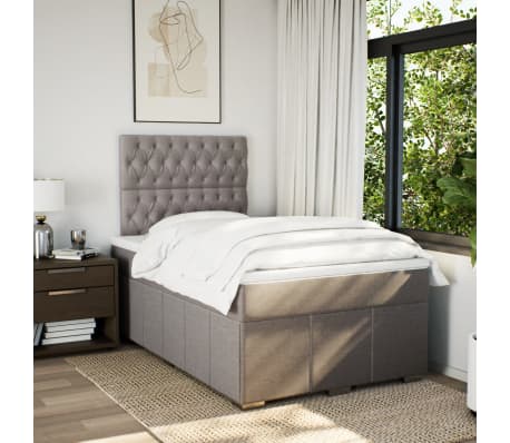 vidaXL Krevet s oprugama i madracem smeđesivi 120 x 200 cm od tkanine