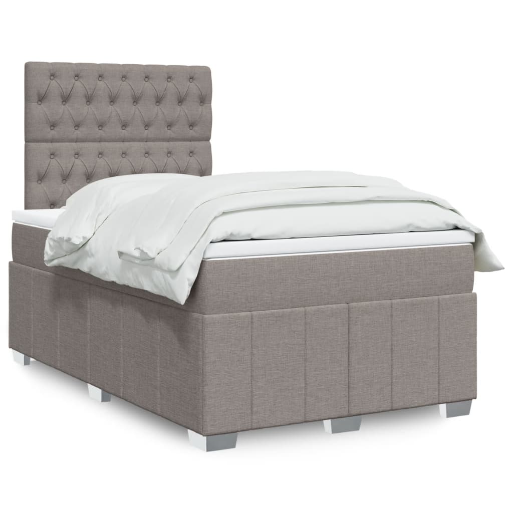 Boxspringbett mit Matratze Taupe 120×200 cm Stoff