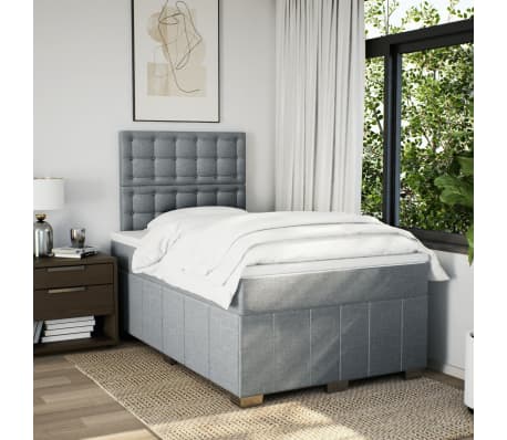 vidaXL H&oacute;lfa&eth; Springr&uacute;m Lj&oacute;sgr&aacute;tt 120x200 cm Tauefni