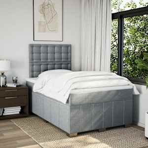 Box spring postel s matrací světle šedá 120 x 200 cm textil - obrázek 3