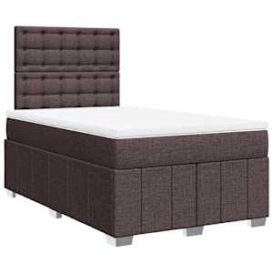 Box spring postel s matrací tmavě hnědá 120x200 cm textil - obrázek 2