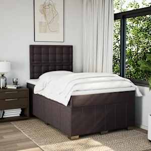 Box spring postel s matrací tmavě hnědá 120x200 cm textil - obrázek 3