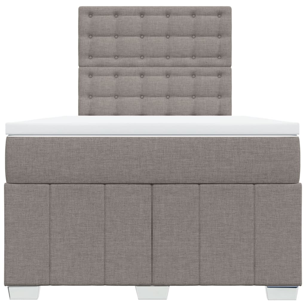 vidaXL Boxspring met matras stof taupe 120x200 cm, foto 4