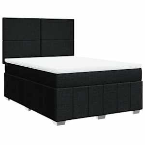 Box spring postel s matrací černá 140 x 190 cm textil - obrázek 2