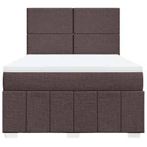 Box spring postel s matrací tmavě hnědá 140x190 cm textil - obrázek 4
