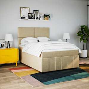 vidaXL H&oacute;lfa&eth; Springr&uacute;m me&eth; D&yacute;nu Rj&oacute;ma 140x190 cm Tauefni