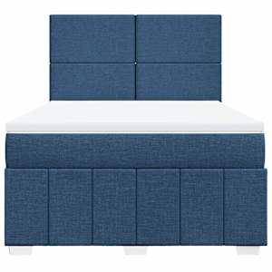 Box spring postel s matrací modrá 140x190 cm textil - obrázek 4