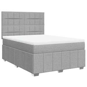 Box spring postel s matrací světle šedá 140 x 190 cm textil - obrázek 2