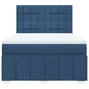 Box spring postel s matrací modrá 140x190 cm textil - obrázek 4