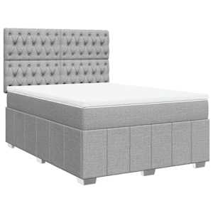 Box spring postel s matrací světle šedá 140 x 190 cm textil - obrázek 2