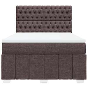 Box spring postel s matrací tmavě hnědá 140x190 cm textil - obrázek 4