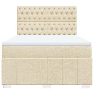 Box spring postel s matrací krémová 140x190 cm textil - obrázek 4