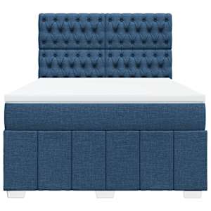 Box spring postel s matrací modrá 140x190 cm textil - obrázek 4