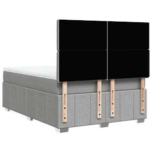 Box spring postel s matrací světle šedá 140 x 190 cm textil - obrázek 6