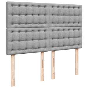 Box spring postel s matrací světle šedá 140 x 190 cm textil - obrázek 7
