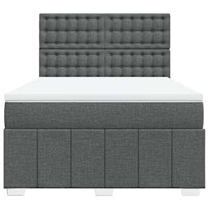 Box spring postel s matrací tmavě šedý 140 x 190 cm textil - obrázek 4