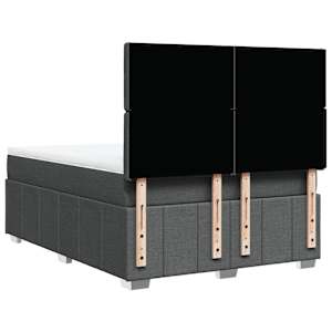 Box spring postel s matrací tmavě šedý 140 x 190 cm textil - obrázek 6