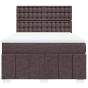 Box spring postel s matrací tmavě hnědá 140x190 cm textil - obrázek 4