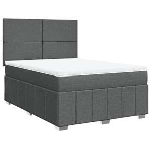 Box spring postel s matrací tmavě šedá 140x200 cm textil - obrázek 2