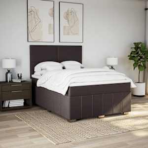 Box spring postel s matrací tmavě hnědá 140x200 cm textil - obrázek 3