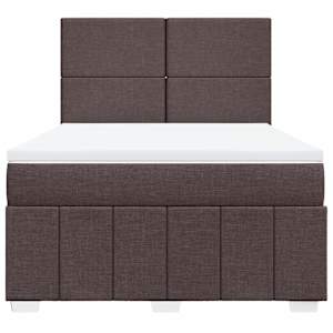 Box spring postel s matrací tmavě hnědá 140x200 cm textil - obrázek 4