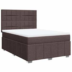 Box spring postel s matrací tmavě hnědá 140x200 cm textil - obrázek 2