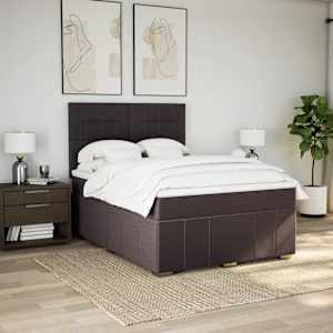 Box spring postel s matrací tmavě hnědá 140x200 cm textil - obrázek 3