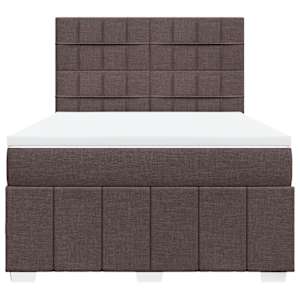 Box spring postel s matrací tmavě hnědá 140x200 cm textil - obrázek 4