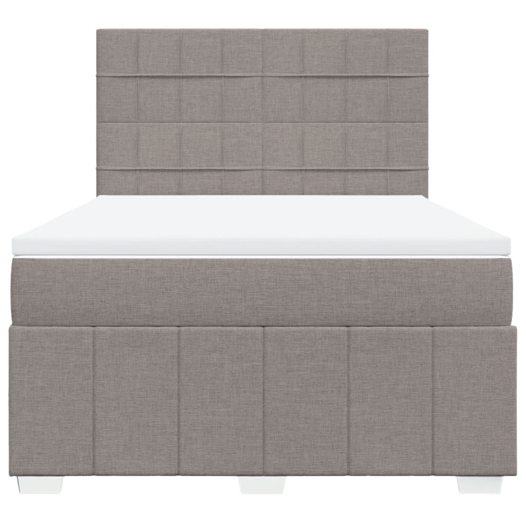 vidaXL Boxspring met matras stof taupe 140x200 cm, foto 4