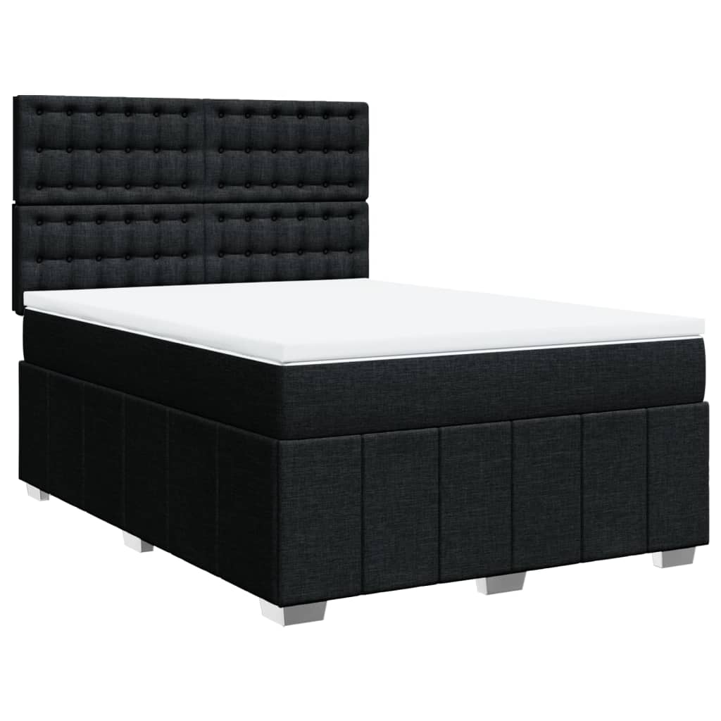 Thumbnail - vidaXL Boxspringbett mit Matratze Schwarz 140x200 cm Stoff