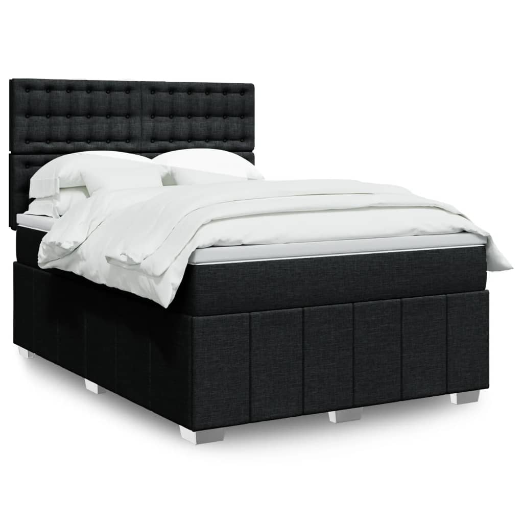 Boxspringbett mit Matratze Schwarz 140×200 cm Stoff