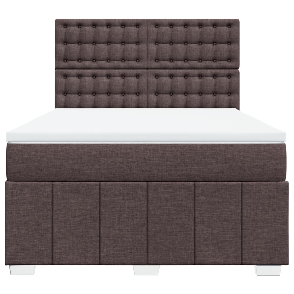 vidaXL Boxspring met matras stof donkerbruin 140x200 cm bruin, foto 4