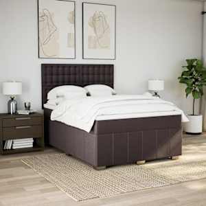 Box spring postel s matrací tmavě hnědá 140x200 cm textil - obrázek 3