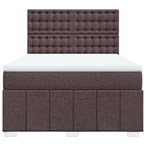 Box spring postel s matrací tmavě hnědá 140x200 cm textil - obrázek 4