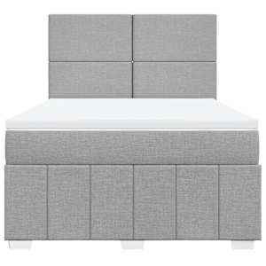 Box spring postel s matrací světle šedá 160 x 200 cm textil - obrázek 4